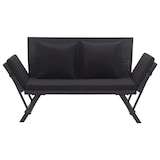 thumbnail of Helloshop26 - Banco de jardín mobiliario de terraza exterior muebles de terraza con cojines 110 x 60 x 32 cm resina trenzada negra 02_0011595
