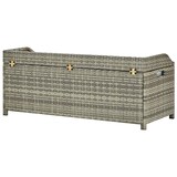 thumbnail of vidaXL Gartenbank mit Stauraum 120 cm Poly Rattan Grau