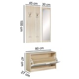 thumbnail of Garderobe Flurgarderobe Paneel Wandgarderobe Spiegel Komplett Set Kompakt Flur