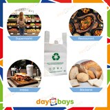 thumbnail of DayBays 1400 Stk. Hemdchentragetaschen 50 my 25+12x45 cm HDPE weiß geblockt, reissfest