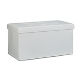 thumbnail of Relaxdays Faltbare Sitzbank 38 x 76 x 38 cm HxBxT, 2-Sitzer m. Stauraum, Kunstleder Sitzhocker 300 kg belastbar, weiß