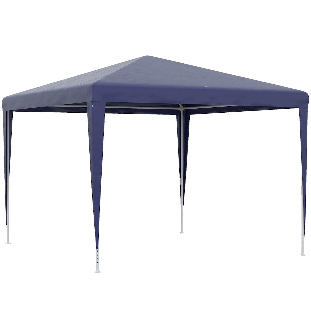 Outsunny carpa desmontable 3x3 m cenador pabellón de jardín con 4 orificios de drenaje y marco de metal gazebo para terraza patio exterior camping