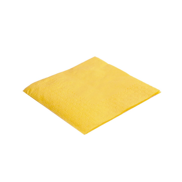 MONOUSO - Servilleta Cocktail de Papel 20x20cm 2C Amarilla (100 Uds)