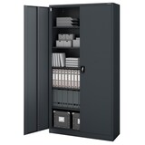 thumbnail of Aktenschrank abschließbar KADO 6 Ebenen verstellbar Flügeltüren Metallschrank Werkstatt Büroschrank aus Stahl Werkzeugschrank 220x115x40cm Anthrazit