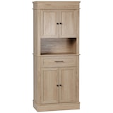 thumbnail of HOMCOM alacena de cocina aparador de comedor mueble auxiliar para microondas con 4 puertas 1 cajón y estante abierto para salón 74x39,5x183 cm roble