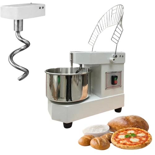 Professionelle Teigknetmaschine 8,5L | 1 Geschwindigkeit | Feste Rührschüssel | 7kg Teig | 450W | 230V | Edelstahl