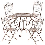 thumbnail of Lot de 2 Chaises de jardin pliables Indra en fer forgé Marron antique