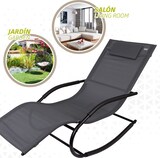 thumbnail of Silla tumbona mecedora de jardín antracita con cojín Aktive