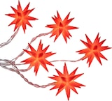 thumbnail of LED Lichterkette Sterne rot 5 warm weiße LEDs 6 cm Ø Timer