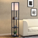 thumbnail of HOMCOM Lampada da Terra Illuminazione Interna Soggiorno Nero e Bianco