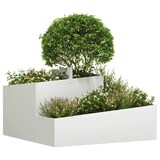 thumbnail of vidaXL Gartenblumentopf Weiß 80 x 80 x 50 cm Kaltgewalzter Stahl