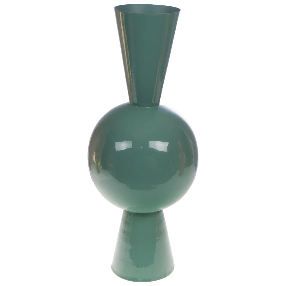 Vase gatsby amande en metal 74 -  Vert Rond Métal Amadeus 30.00x30.00 cm