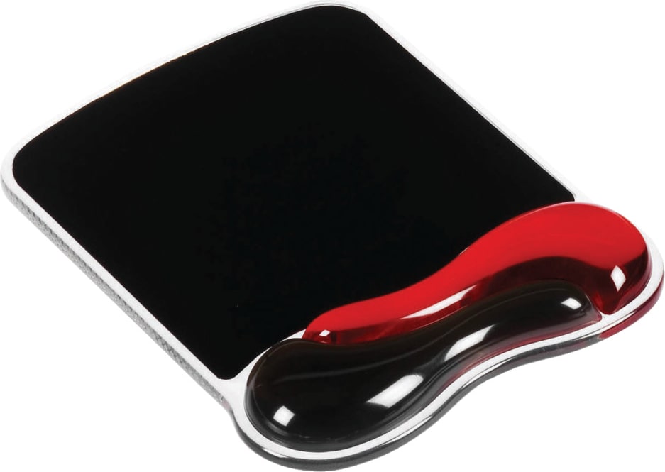 Alfombrilla para ratón Kensington Duo gel con reposamuñecas, negro/rojo