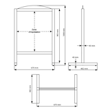 thumbnail of Panneau Ardoise Vertical Magnetique L 60 x H 78 cm Pieds Bois
