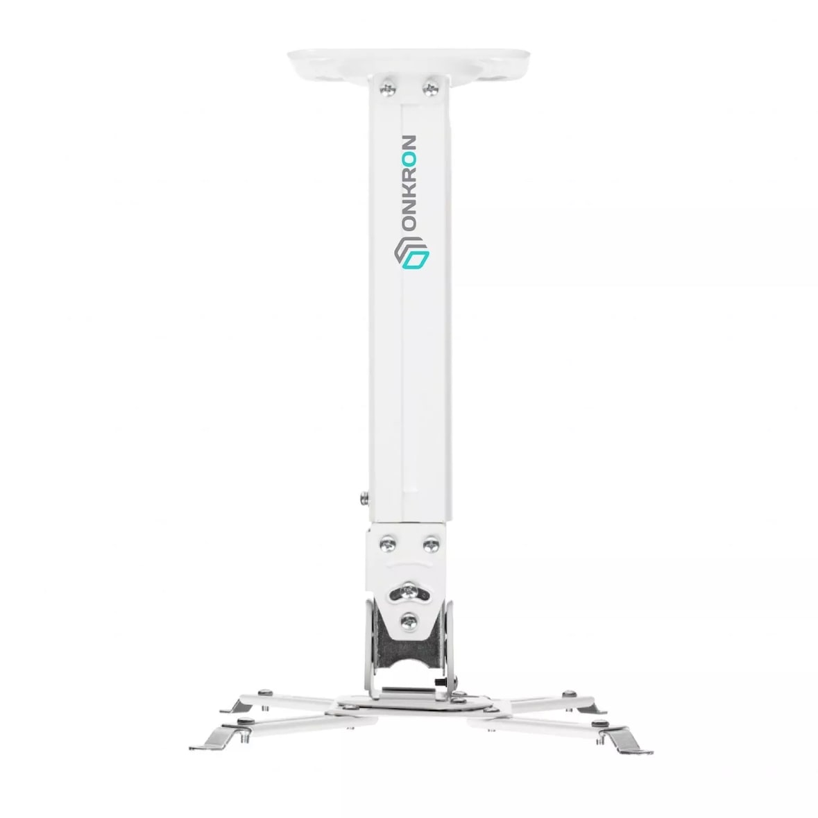 ONKRON Staffa Proiettore a Soffitto, Braccio Regolabile, fino a 10 kg, Inclinabile e Girevole, Supporto Proiettore K5A-W Bianca