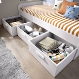 thumbnail of Dmora Letto per bambini Adamello, Lettino contenitore per cameretta, Struttura per letto singolo con 3 cassettoni, 194x97h60 cm, Bianco