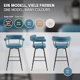 thumbnail of ML-Design Barhocker drehbar 2er Set Blau, Teddy-Stoff, H76 cm, Gepolsterte Barstühle, Küchenstühle mit Arm- & Rückenlehne, 360° Drehstuhl Tresenhocker