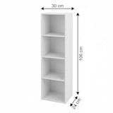 thumbnail of Libreria Scaffale 4 Vani Mobile Soggiorno Ufficio Casa 30x24x106 Cm - Bianco
