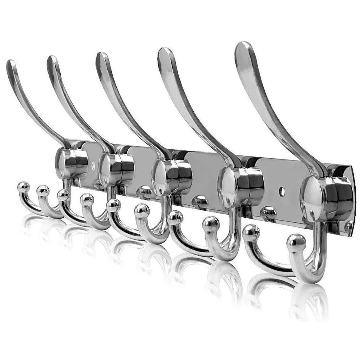 TOJ Living Wandkapstok – 15 haken – 45 cm – RVS – Chroom – Muurkapstok