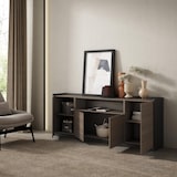thumbnail of Sideboard, Highboard, 207x80x37 cm, 4 Türen, Wohnzimmer, Küche, Dunkler Eiche und Schwarz