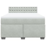 thumbnail of vidaXL Boxspringbett mit Matratze Hellgrau 140x190 cm Samt