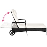 thumbnail of tectake Wicker ligbed met wielen - zwart/beige - 404585