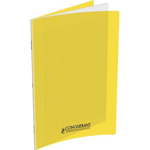 Lot de 5 Cahier Classique PP piqué 24x32, 140p./70 feuilles 90g/m², Séyès, coloris jaune