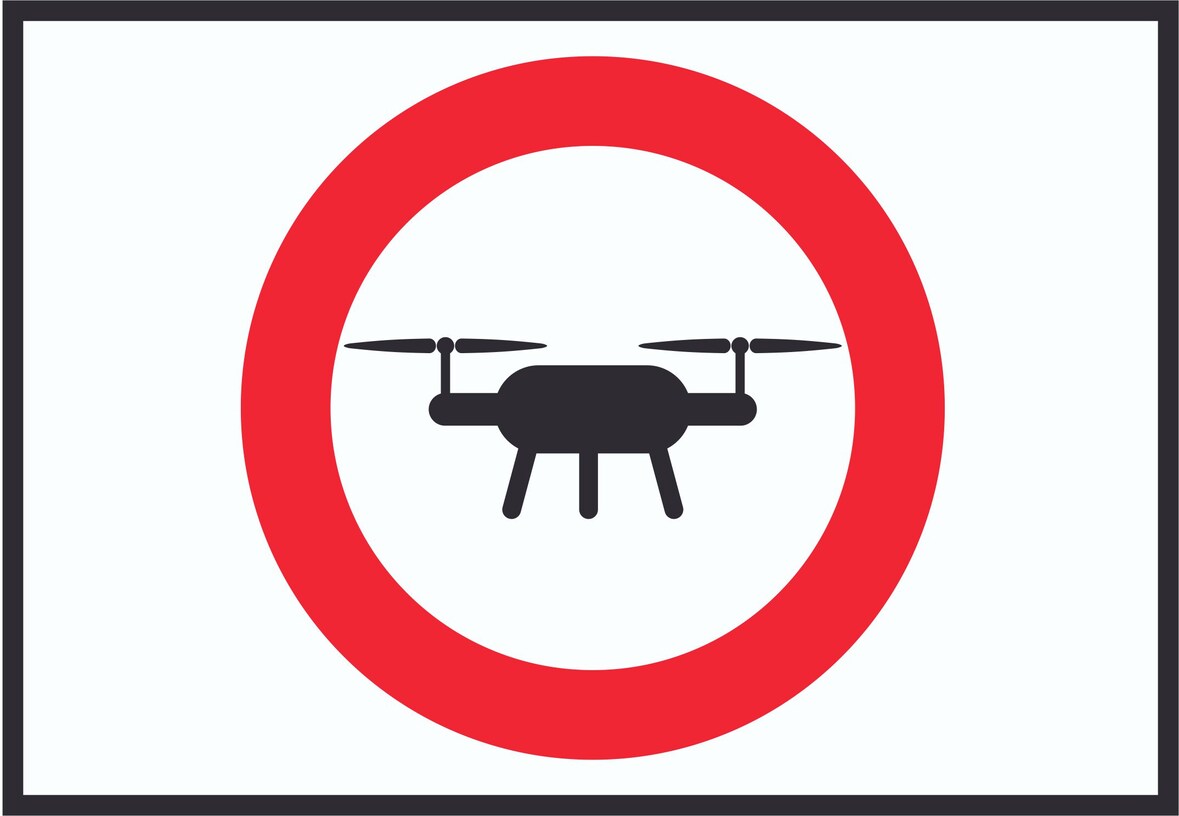 Drohnen Flugverbot Symbol Schild A1 (594x841mm)
