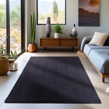 thumbnail of CarpetSale24 Teppich Wohnzimmer Einfarbig Schwarz 120x170 cm - Waschbar Rutschfest Kurzflor Extra Weich für Wohnzimmer Schlafzimmer Jugendzimmer