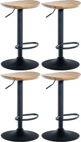 thumbnail of 4er Set Barhocker SUZON - Holz Natura 41x38.5x56 cm | Barstuhl Höhenverstellbar Drehbar Tresenhocker Tresenstuhl Kneipenhocker Kneipenstuhl