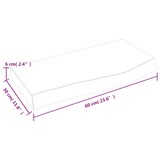 thumbnail of vidaXL Wandregal Hellbraun 60x30x(2-6) cm Massivholz Eiche Behandelt