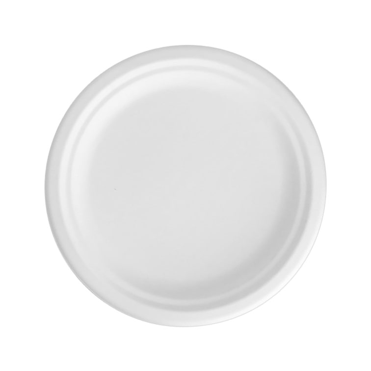 MONOUSO - Plato Caña de Azúcar Blanco Ø22cm (500 Uds)