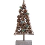 thumbnail of Kerstboom op houten staander | 22 x 8 x 50 cm | Duurzame kerstversiering | Kerst ornament op voet | Bruin