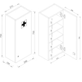 thumbnail of VCM Medizinschrank Medasa Weiß H. 70 x B. 27 x T. 19 cm