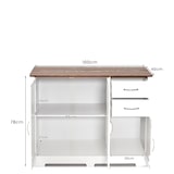 thumbnail of COSTWAY Sideboard Branco, armário de cozinha com mesa, armário de bufê com portas e gavetas e prateleiras ajustáveis, ilha da cozinha