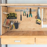 thumbnail of Relaxdays Magnetleiste Edelstahl, selbstklebend, 40 cm lang, Wand Magnetschiene für Messer & Werkzeug, silber/schwarz