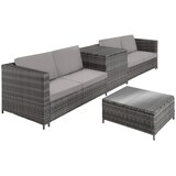 thumbnail of tectake Canapé de jardin Siena 4 places avec coffre de rangement - gris/gris clair - 404625