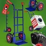 thumbnail of DASCK - Carretilha Dobrável com Rodas Pneumáticas, Plataforma Reforçada, Carga Máxima 200 kg, Azul, Pegas Ergonômicas