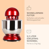 thumbnail of Klarstein Bella Küchenmaschine 1800 W / 2,7 PS 5 Ltr Edelstahl BPA-frei Rot