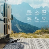 thumbnail of EVOCAMP Outdoor Teppich 250x300 cm, Kunststoffteppich, wetterfest für Terrasse, grau-weiß