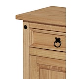 thumbnail of Möbilia nachtkastje | 1 deur, 1 lade | massief grenen | B 53 x D 38 x H 67 cm | honingkleurig, in de was gezet | 19020027 | NACHTKOMMODE serie