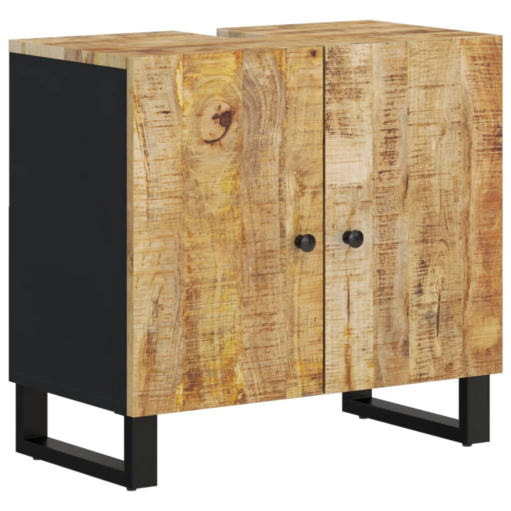 vidaXL Waschbeckenunterschrank Massivholz Mango und Holzwerkstoff