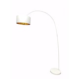 thumbnail of SalesFever Bogenlampe | 1-flammig | Lampenschirm Stoff | Gestell Metall | B 135 x T 38 x H 201 cm | Weiß-Goldfarben