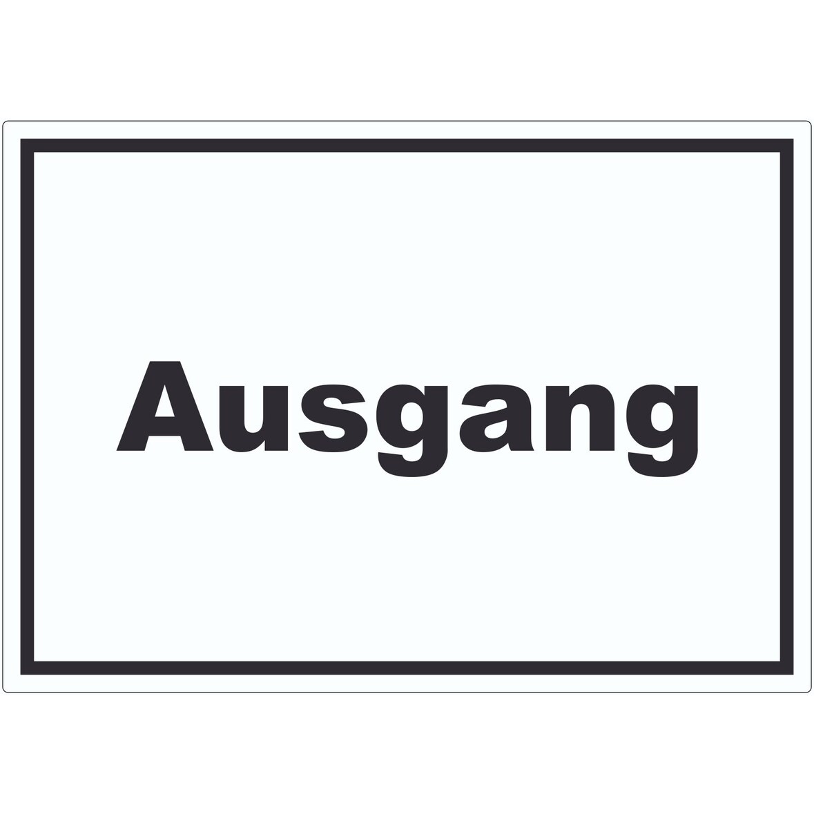 Ausgang Aufkleber mit Text Exit Schluss waagerecht A4 (210x297mm)