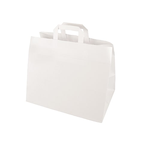 PAPSTAR 50 Tragetaschen, Papier 27 cm x 32 cm x 17 cm weiss mit Tragegriff