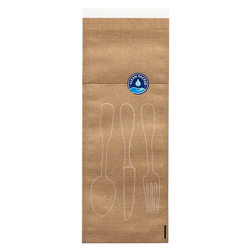 PAPSTAR 250 Besteckbeutel 26 cm x 10 cm natur