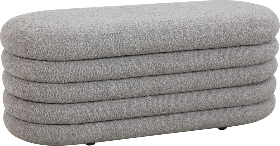 SVITA BLOSSOM XL kruk met opbergruimte Kruk voetenbank Boucle hoes Lichtgrijs
