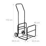 thumbnail of Relaxdays Kaminholzwagen, 2in1 Brennholzkarre & Feuerholzregal, aus Stahl, bis 45 kg, Transport & Aufbewahrung, schwarz