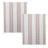 thumbnail of 2er-Set Rollo HWC-D52, Fensterrollo Seitenzugrollo Jalousie, 120x230cm Sonnenschutz blickdicht ~ grau/braun/orange