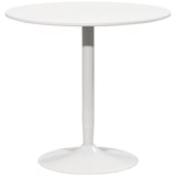 thumbnail of HOMCOM mesa de comedor redonda mesa de cocina moderna para 2 personas con base de acero y almohadilla antideslizante para salón Ø80x75 cm blanco